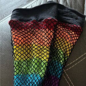 Rainbow thigh highs
